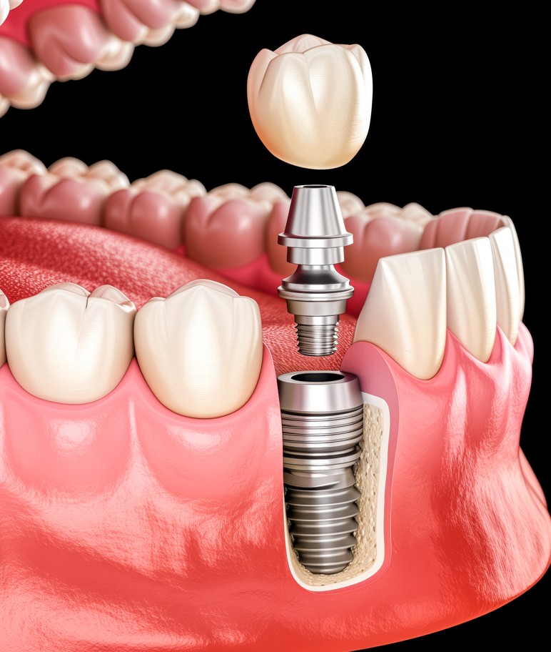 Close-up of a dental implant